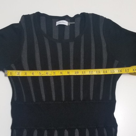Calvin Klein Vertical Stripe Knit Long Sleeve Sweater Dress - Picture 10 of 14